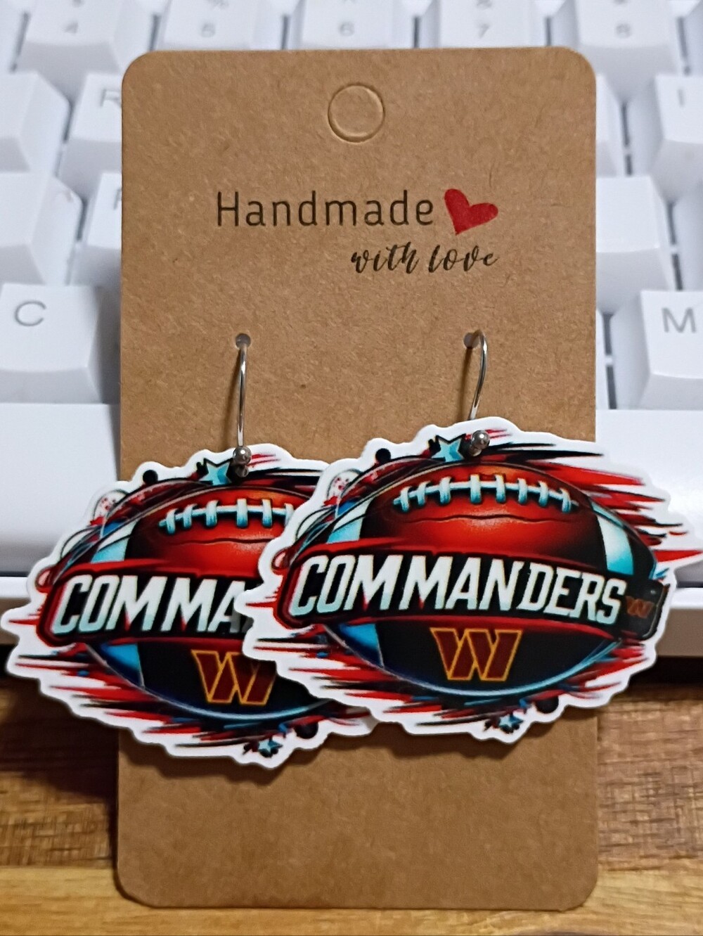 Washington Commanders Redskins Football Logo Sports Earrings